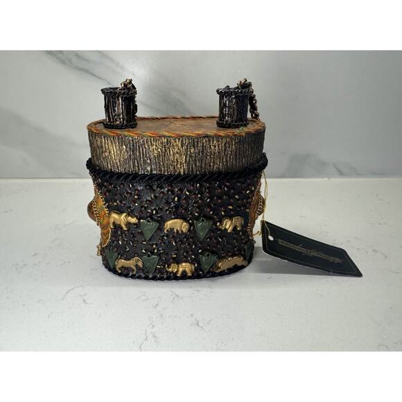 Mary Frances Vintage African Theme Tree Stem Shape Small Crossbody Shoulder Bag - Picture 4 of 7